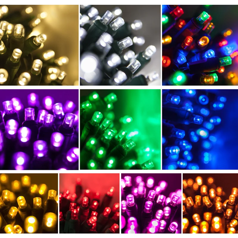 5mm LED string light colors photographed close up